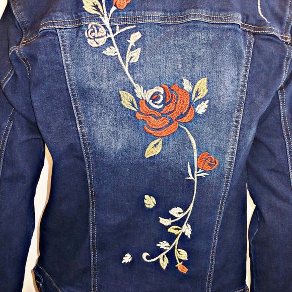 Royalty for me Embroidered Denim Jean Jacket - L - Picture 4 of 6
